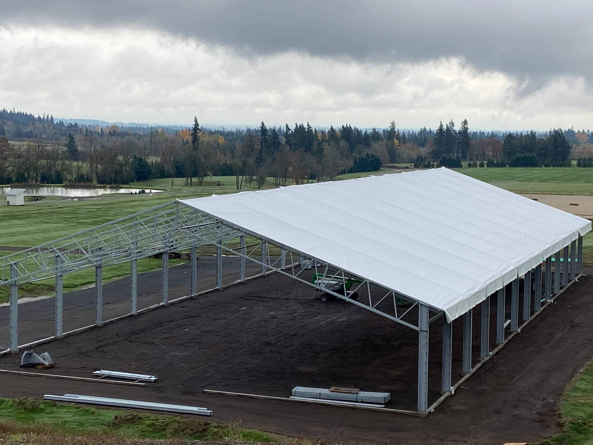Aerial view of estate facilities