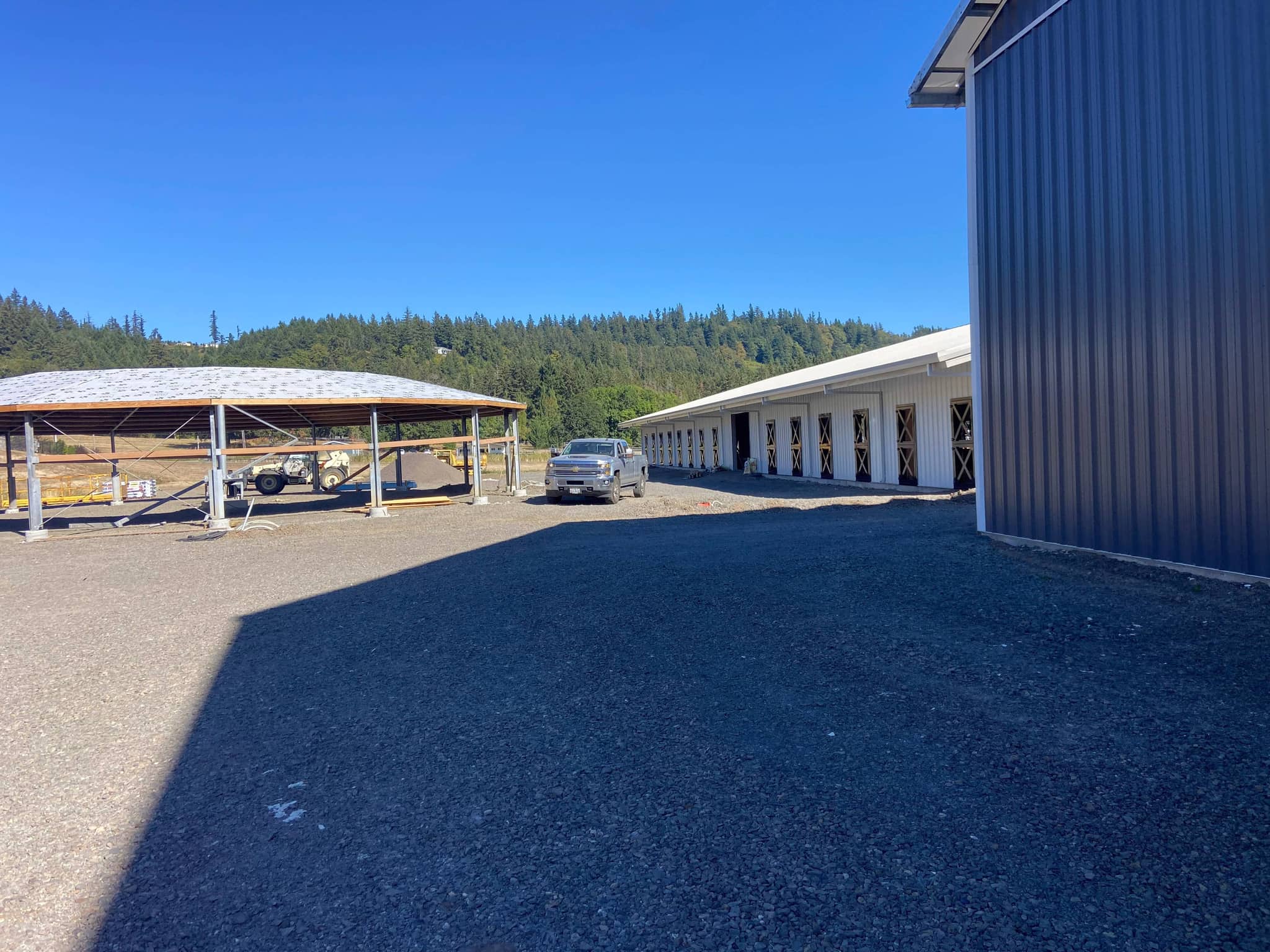 Sunset over the riding fields and trails at Hidden Creek