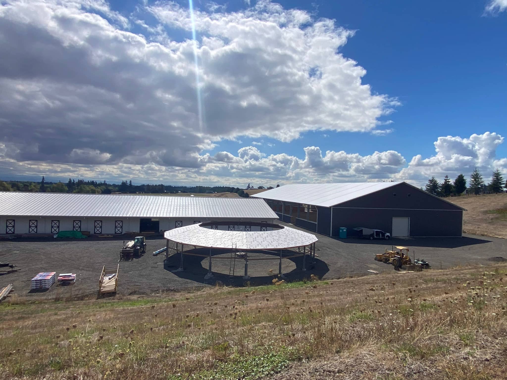 Wedding ceremony and reception setting at Hidden Creek Horse Park
